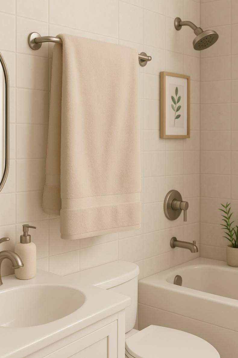 Cream Cotton Bath Towel – Kaibee (photo 1 of 4) – KaiBee