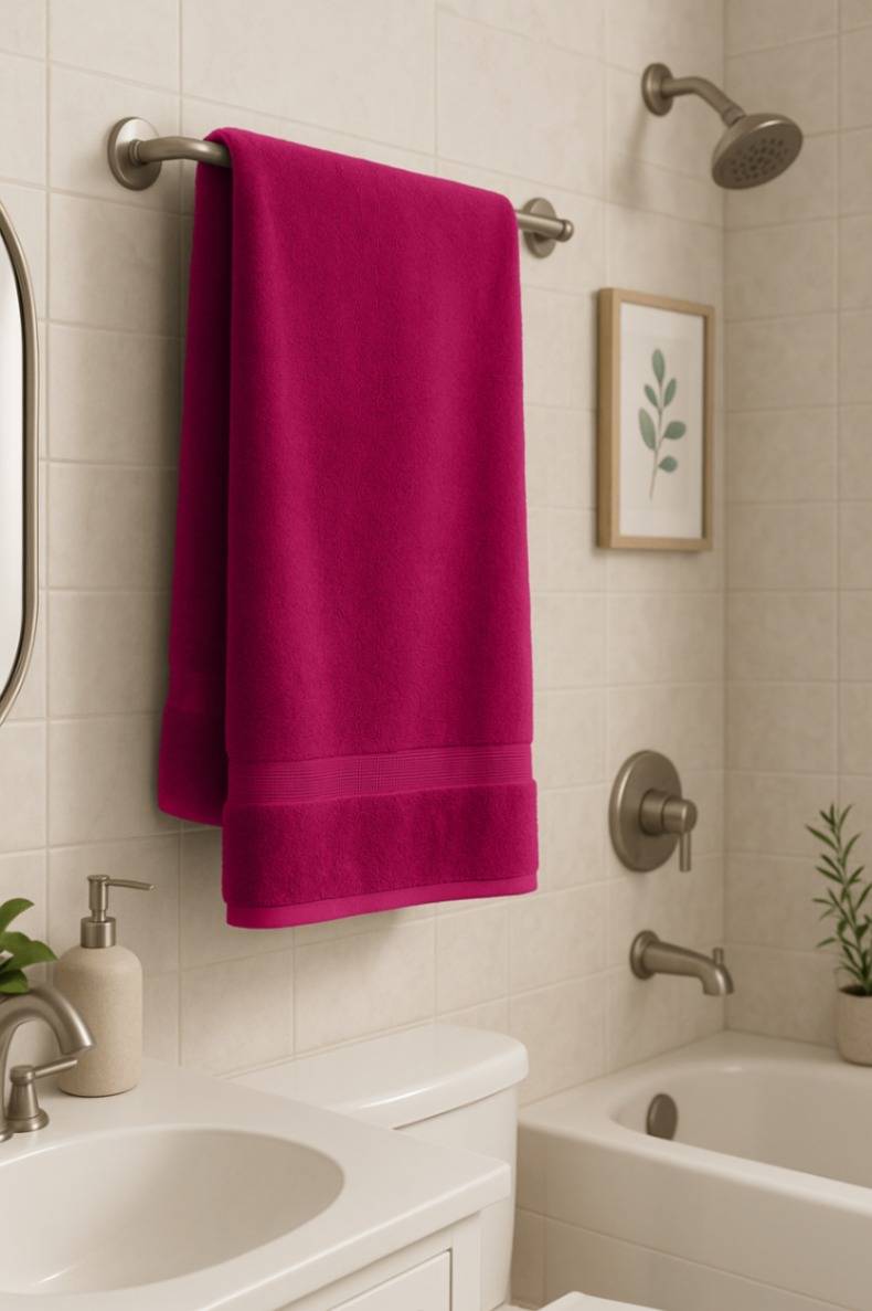Red Cotton Bath Towel – Kaibee (photo 1 of 4) – KaiBee