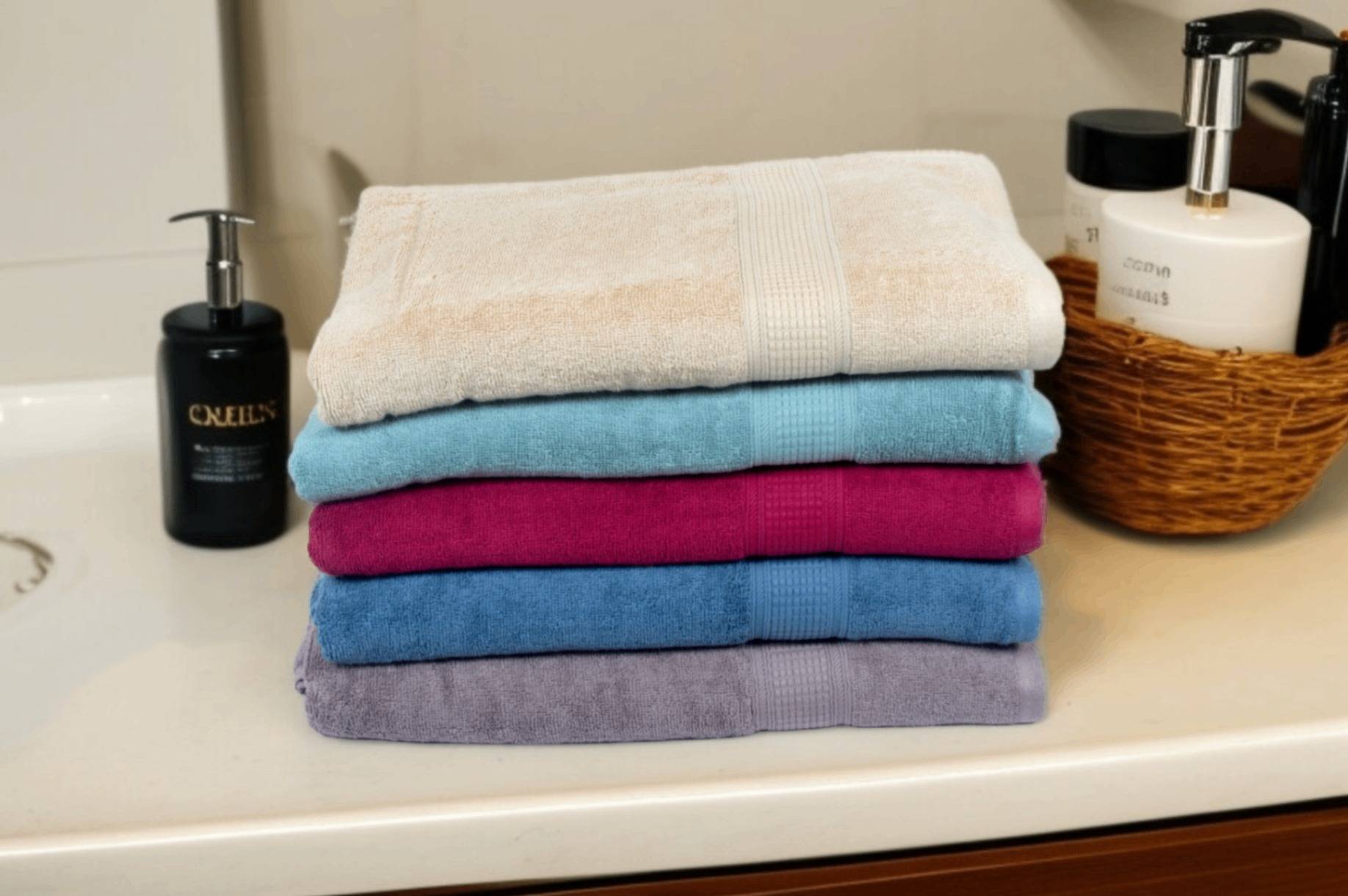 Red Cotton Bath Towel – Kaibee (photo 4 of 4) – KaiBee