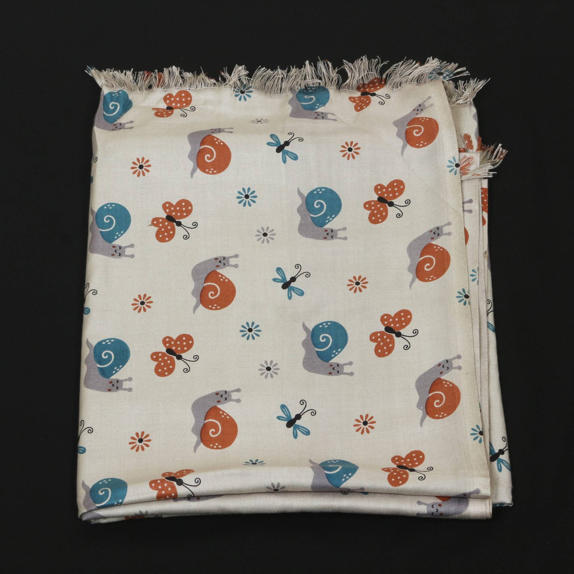 Printed Cotton Shawl With Butterfly – White Kaibee (photo 2 of 2) – KaiBee