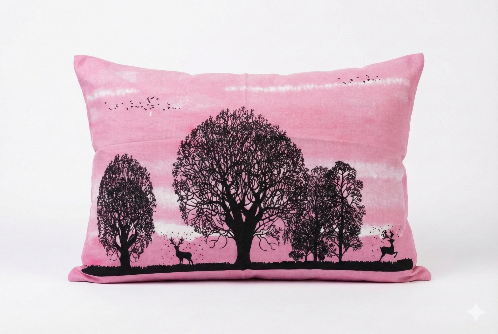 Bedsheet with Tree Silhouette & Floral Print – image 1