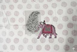 Ivory Elephant Motif Ethnic Cotton Bedsheet Set – view 1