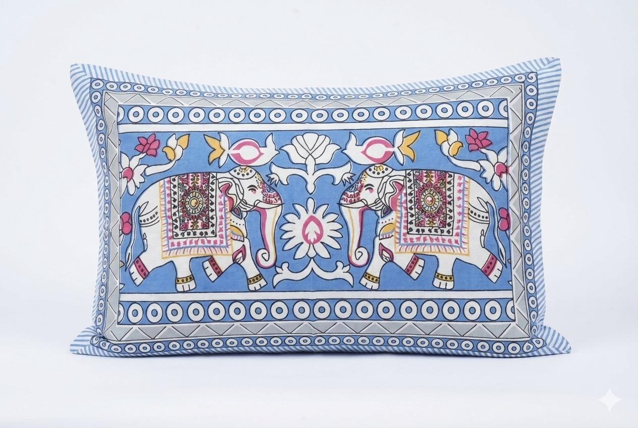 Bedsheet with Elephant & Floral Motifs – image 1