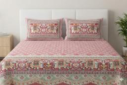 Bedsheet with Elephant & Floral Motifs – view 0