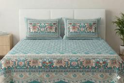 Bedsheet with Elephant & Floral Motifs – view 0