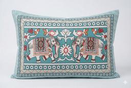 Bedsheet with Elephant & Floral Motifs – view 1