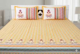 Bedsheet with Floral and Striped Design – view 0