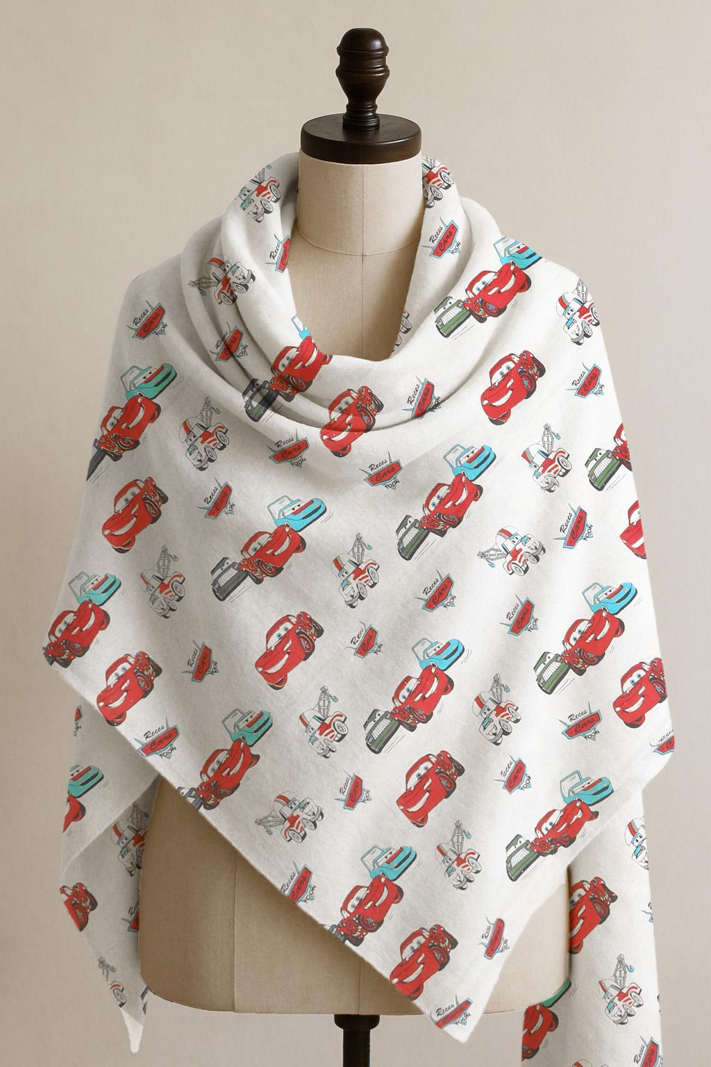 Printed Cotton Shawl With Cars