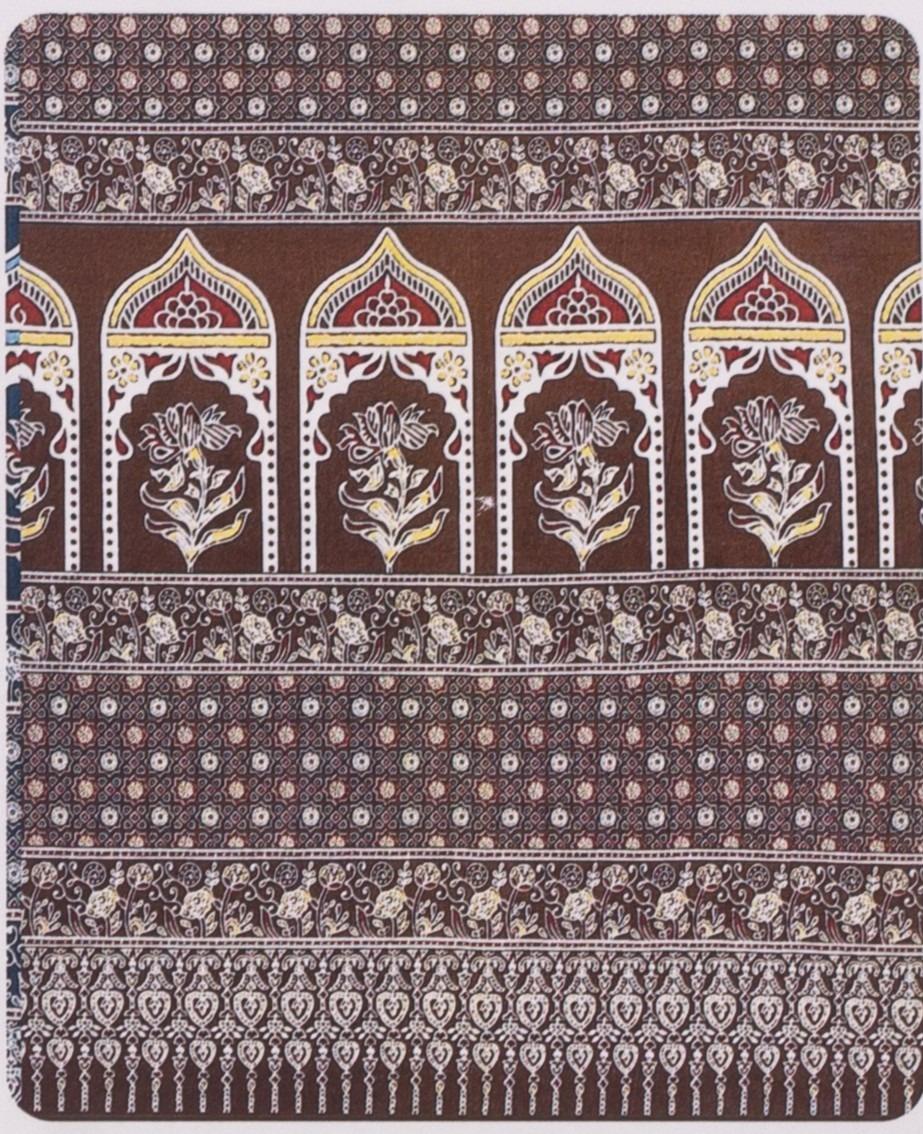 Brown Floral Arch Print King Size Cotton Bedsheet – image 1