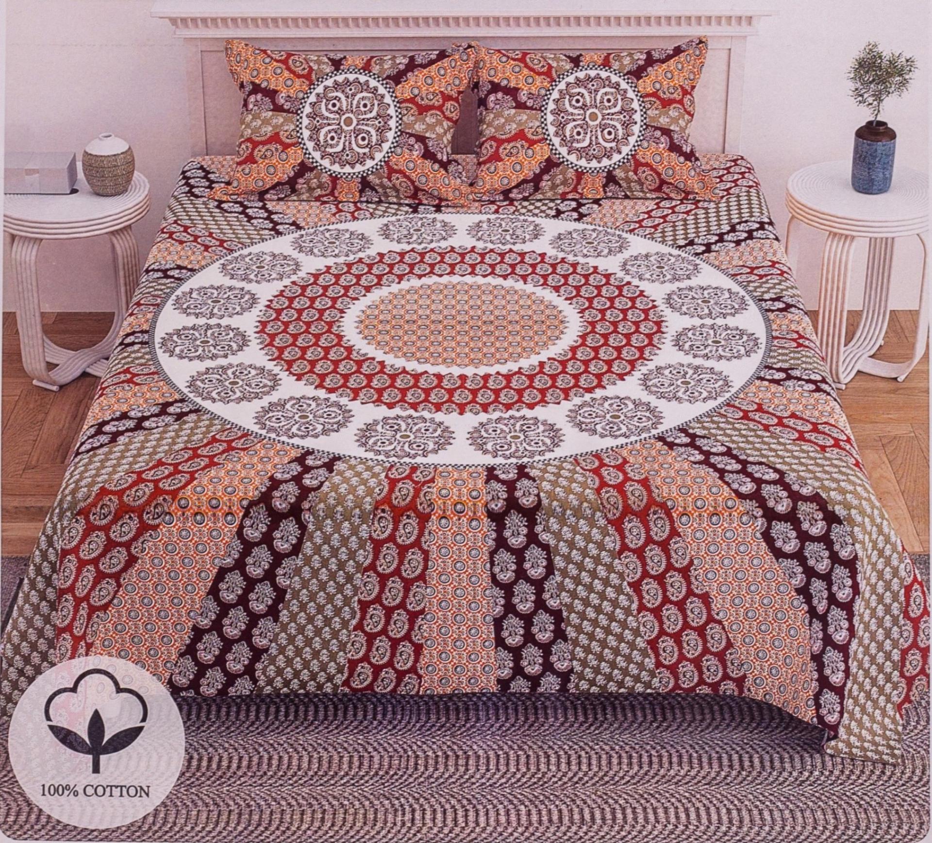 Mandala Multicolor Printed Bedsheet – image 0