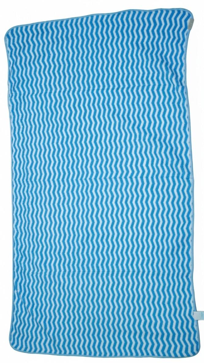 Soft Blue Zigzag Pattern Baby Bath Towel – image 2