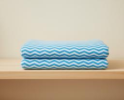 Soft Blue Zigzag Pattern Baby Bath Towel – view 3