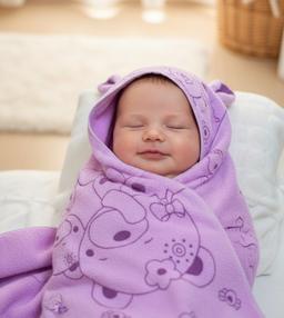 Purple Cartoon Print Soft Baby Bath Towel – view 0