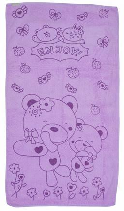 Purple Cartoon Print Soft Baby Bath Towel – view 2