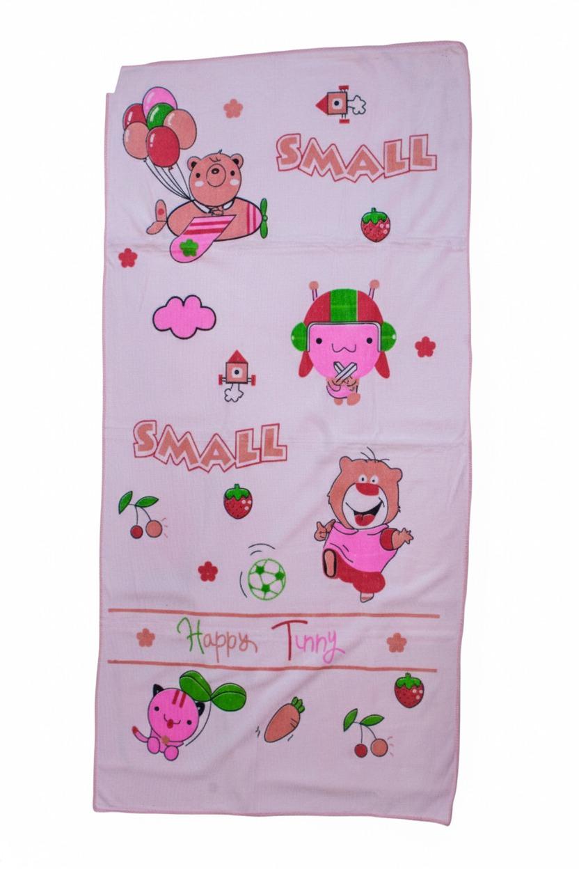 Pink Happy Tunny Cartoon Baby Bath Towel – image 2