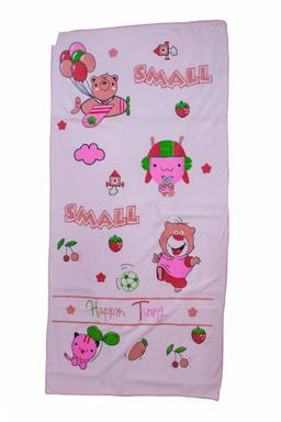 Pink Happy Tunny Cartoon Baby Bath Towel – view 2