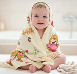 Yellow Happy Tunny Cartoon Baby Bath Towel – view 0