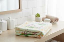 Cute Bunny and Bird Garden Print Baby Bath Towel – view 1