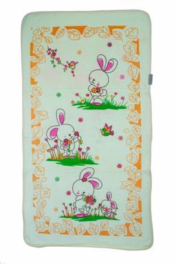 Cute Bunny and Bird Garden Print Baby Bath Towel – view 2