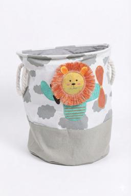 Lion Applique Fabric Laundry Storage Basket – view 0