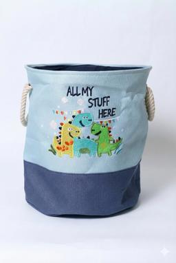 Dinosaur Print Fabric Laundry Bag with Rope Handles – view 0