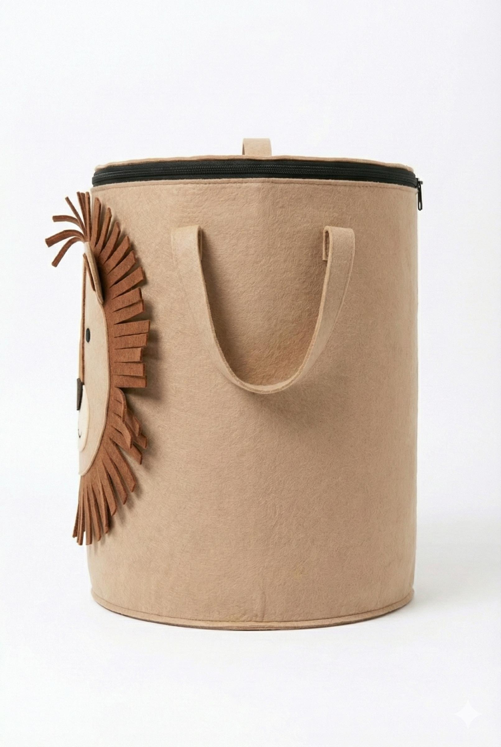 Lion Face Fabric Laundry Bag with Zip Closure – image 1