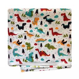 Printed Cotton Shawl With Dinosaurs – White Kaibee (photo 2 of 2) – KaiBee
