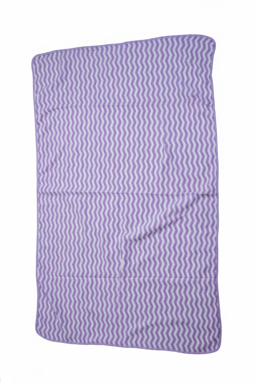 Soft Purple Zigzag Pattern Baby Bath Towel – image 2