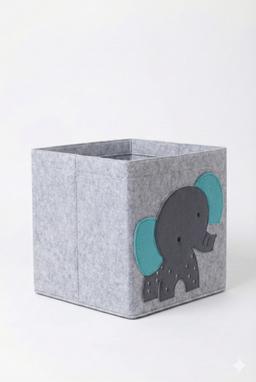 Elephant Print Fabric Laundry Storage Organizer – view 1