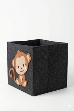 Monkey Print Fabric Storage Organizer – view 1